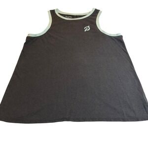 ✨Peloton Tank Top Womens M Gray Teal Athletic Sleeveless Split Back Activewear #